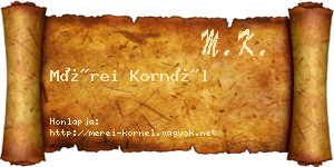Mérei Kornél névjegykártya